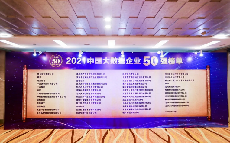 2021中國(guó)大數(shù)據(jù)企業(yè)50強(qiáng)榜單